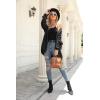 imagePRETTYGARDEN Womens Long Sleeve Open Front Knit Cardigans Sweaters Soft Loose Draped Coat OuterwearBlack