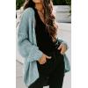 imagePRETTYGARDEN Womens Long Sleeve Open Front Knit Cardigans Sweaters Soft Loose Draped Coat OuterwearBlue