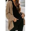 imagePRETTYGARDEN Womens Long Sleeve Open Front Knit Cardigans Sweaters Soft Loose Draped Coat OuterwearBrown