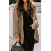 imagePRETTYGARDEN Womens Long Sleeve Open Front Knit Cardigans Sweaters Soft Loose Draped Coat OuterwearBrown