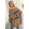 imagePRETTYGARDEN Womens Long Sleeve Open Front Knit Cardigans Sweaters Soft Loose Draped Coat OuterwearBrown