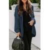 imagePRETTYGARDEN Womens Long Sleeve Open Front Knit Cardigans Sweaters Soft Loose Draped Coat OuterwearDenim Blue