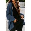 imagePRETTYGARDEN Womens Long Sleeve Open Front Knit Cardigans Sweaters Soft Loose Draped Coat OuterwearDenim Blue
