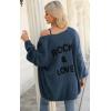imagePRETTYGARDEN Womens Long Sleeve Open Front Knit Cardigans Sweaters Soft Loose Draped Coat OuterwearDenim Blue