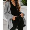 imagePRETTYGARDEN Womens Long Sleeve Open Front Knit Cardigans Sweaters Soft Loose Draped Coat OuterwearGrey
