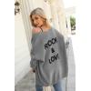 imagePRETTYGARDEN Womens Long Sleeve Open Front Knit Cardigans Sweaters Soft Loose Draped Coat OuterwearGrey