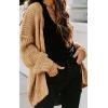 imagePRETTYGARDEN Womens Long Sleeve Open Front Knit Cardigans Sweaters Soft Loose Draped Coat OuterwearKhaki