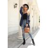 imagePRETTYGARDEN Womens Long Sleeve Open Front Knit Cardigans Sweaters Soft Loose Draped Coat OuterwearNavy