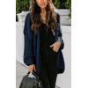 imagePRETTYGARDEN Womens Long Sleeve Open Front Knit Cardigans Sweaters Soft Loose Draped Coat OuterwearNavy