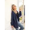imagePRETTYGARDEN Womens Long Sleeve Open Front Knit Cardigans Sweaters Soft Loose Draped Coat OuterwearNavy