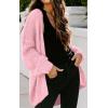 imagePRETTYGARDEN Womens Long Sleeve Open Front Knit Cardigans Sweaters Soft Loose Draped Coat OuterwearPink