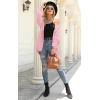 imagePRETTYGARDEN Womens Long Sleeve Open Front Knit Cardigans Sweaters Soft Loose Draped Coat OuterwearPink
