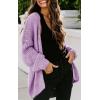 imagePRETTYGARDEN Womens Long Sleeve Open Front Knit Cardigans Sweaters Soft Loose Draped Coat OuterwearPurple