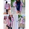 imagePRETTYGARDEN Womens Long Sleeve Open Front Knit Cardigans Sweaters Soft Loose Draped Coat OuterwearPurple
