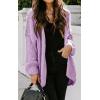 imagePRETTYGARDEN Womens Long Sleeve Open Front Knit Cardigans Sweaters Soft Loose Draped Coat OuterwearPurple