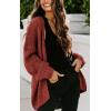 imagePRETTYGARDEN Womens Long Sleeve Open Front Knit Cardigans Sweaters Soft Loose Draped Coat OuterwearRust Red