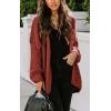 imagePRETTYGARDEN Womens Long Sleeve Open Front Knit Cardigans Sweaters Soft Loose Draped Coat OuterwearRust Red