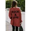 imagePRETTYGARDEN Womens Long Sleeve Open Front Knit Cardigans Sweaters Soft Loose Draped Coat OuterwearRust Red