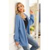 imagePRETTYGARDEN Womens Long Sleeve Open Front Knit Cardigans Sweaters Soft Loose Draped Coat OuterwearSky Blue