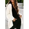 imagePRETTYGARDEN Womens Long Sleeve Open Front Knit Cardigans Sweaters Soft Loose Draped Coat OuterwearWhite