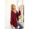 imagePRETTYGARDEN Womens Long Sleeve Open Front Knit Cardigans Sweaters Soft Loose Draped Coat OuterwearWine Red