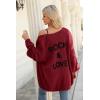 imagePRETTYGARDEN Womens Long Sleeve Open Front Knit Cardigans Sweaters Soft Loose Draped Coat OuterwearWine Red