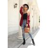 imagePRETTYGARDEN Womens Long Sleeve Open Front Knit Cardigans Sweaters Soft Loose Draped Coat OuterwearWine Red