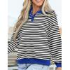 imagePRETTYGARDEN Womens Striped Sweatshirts 2024 Fall Fashion Clothes Casual Long Sleeve Pullover Shirts Preppy TopsStriped Black White