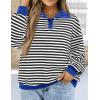 imagePRETTYGARDEN Womens Striped Sweatshirts 2024 Fall Fashion Clothes Casual Long Sleeve Pullover Shirts Preppy TopsStriped Black White