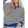 imagePRETTYGARDEN Womens Striped Sweatshirts 2024 Fall Fashion Clothes Casual Long Sleeve Pullover Shirts Preppy TopsStriped Black White