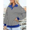 imagePRETTYGARDEN Womens Striped Sweatshirts 2024 Fall Fashion Clothes Casual Long Sleeve Pullover Shirts Preppy TopsStriped Black White