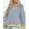 imagePRETTYGARDEN Womens Striped Sweatshirts 2024 Fall Fashion Clothes Casual Long Sleeve Pullover Shirts Preppy TopsStriped Blue White