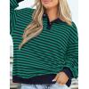 imagePRETTYGARDEN Womens Striped Sweatshirts 2024 Fall Fashion Clothes Casual Long Sleeve Pullover Shirts Preppy TopsStriped Navy Green