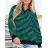 imagePRETTYGARDEN Womens Striped Sweatshirts 2024 Fall Fashion Clothes Casual Long Sleeve Pullover Shirts Preppy TopsStriped Navy Green