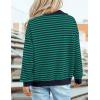 imagePRETTYGARDEN Womens Striped Sweatshirts 2024 Fall Fashion Clothes Casual Long Sleeve Pullover Shirts Preppy TopsStriped Navy Green