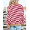 imagePRETTYGARDEN Womens Striped Sweatshirts 2024 Fall Fashion Clothes Casual Long Sleeve Pullover Shirts Preppy TopsStriped Red White