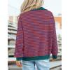 imagePRETTYGARDEN Womens Striped Sweatshirts 2024 Fall Fashion Clothes Casual Long Sleeve Pullover Shirts Preppy TopsStriped Rust Red Blue