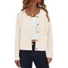 imagePRETTYGARDEN Womens Fall Open Front Cardigan Sweaters Button Down Long Sleeve Casual Winter Cute Knitted ShirtsWhite