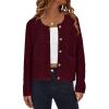 imagePRETTYGARDEN Womens Fall Open Front Cardigan Sweaters Button Down Long Sleeve Casual Winter Cute Knitted ShirtsWine Red