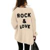 imagePRETTYGARDEN Womens Long Sleeve Open Front Knit Cardigans Sweaters Soft Loose Draped Coat OuterwearBeige