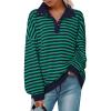 Striped Navy Green