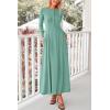 imagePRETTYGARDEN Casual Maxi Dress for Women 2024 Fall Fashion Clothes Long Sleeve Button Fit and Flare Long Flowy DressesFruit Green