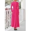 imagePRETTYGARDEN Casual Maxi Dress for Women 2024 Fall Fashion Clothes Long Sleeve Button Fit and Flare Long Flowy DressesRose Red
