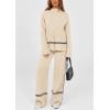imagePRETTYGARDEN Womens 2 Piece Lounge Sets 2024 Winter Travel Outfits Long Sleeve Pullover Sweater Wide Leg Pants TracksuitsApricot