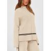 imagePRETTYGARDEN Womens 2 Piece Lounge Sets 2024 Winter Travel Outfits Long Sleeve Pullover Sweater Wide Leg Pants TracksuitsApricot