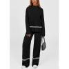 imagePRETTYGARDEN Womens 2 Piece Lounge Sets 2024 Winter Travel Outfits Long Sleeve Pullover Sweater Wide Leg Pants TracksuitsBlack