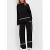 imagePRETTYGARDEN Womens 2 Piece Lounge Sets 2024 Winter Travel Outfits Long Sleeve Pullover Sweater Wide Leg Pants TracksuitsBlack