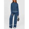 imagePRETTYGARDEN Womens 2 Piece Lounge Sets 2024 Winter Travel Outfits Long Sleeve Pullover Sweater Wide Leg Pants TracksuitsBlue