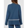 imagePRETTYGARDEN Womens 2 Piece Lounge Sets 2024 Winter Travel Outfits Long Sleeve Pullover Sweater Wide Leg Pants TracksuitsBlue