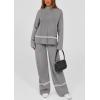 imagePRETTYGARDEN Womens 2 Piece Lounge Sets 2024 Winter Travel Outfits Long Sleeve Pullover Sweater Wide Leg Pants TracksuitsGrey